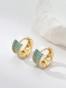 Light Blue Hoop Earrings Suitable For Daily Wear - Baby Blue - View 11