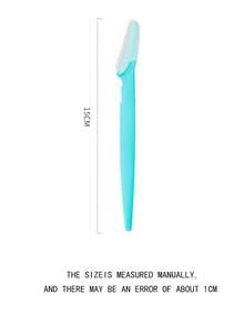 眉毛修剪器和剃须刀，1 件去角质皮肤刨削工具，身体脱毛修剪器和面部及眉毛剃须刀长柄刀片带精密盖女士眉毛塑形工具适合旅行使用 - 藍色 - 查看 3