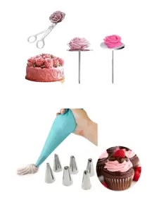 Kit Confeitaria Profissional Bailarina Espátulas de bolo Bicos de Confeitar Pincel Nivelador Cortador de bolo decoração