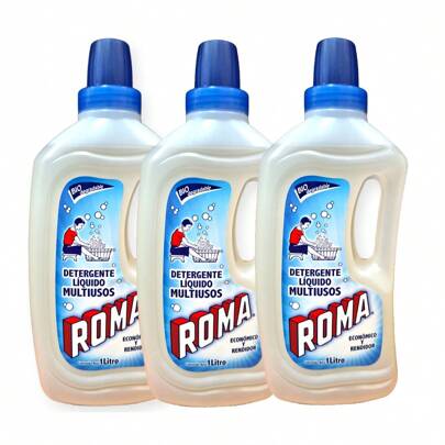 Jabon liquido Roma de 1 litro set 3pzs detergente