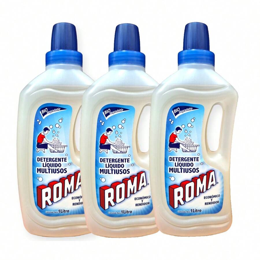 Roma Liquid Soap 1 Liter Set 3 Pieces Detergent - Light Grey - View 1