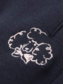 Annil Girls' Wavy Edge Thickened Thermal Clip Cotton Sweatpants Blue - Blue - View 4