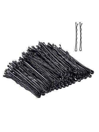 100pcs Spray Painted Black Wavy Word Hairpin, Bun Hairpin, Hair Fixed Insert Pin, Invisible Hair Clip, Hair Tools, Hair Products And Accessories For Barber Salon Beauty Travel Essentials, Back To School, Travel Holiday Essentials, Hair Accessories For Women, Slick Back Brush, Barber Accessories, Hair Dryer, Hair Tools, Hair Stuff, Hair Care, Curly Hair Brush, Barber, Barber Accessories, Hairdressing Equipment, Travel Essentials, Travel Essential, Hairstyle, Hairdressing,Hair,Travel,Hair Products,Hair Tools,Hair Stuff,Barber,Barber Accessories,Barbershop,Hairdressing Equipment