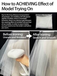 1件装女士白色双层弹力网状发梳，带蝴蝶结，适合新娘/婚礼/派对/旅行，秋季服装，女士情人节配饰