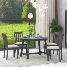 Nestfair 5-Piece Wooden Dining Table Set with 4 Dining Chairs