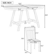 Nestfair 5-Piece Wooden Dining Table Set with 4 Dining Chairs