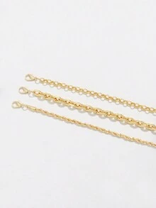 Bộ 3 vòng tay kim loại hạt rỗng tối giản dành cho nữ (số lượng hạt ngẫu nhiên) - Vàng - Xem 4