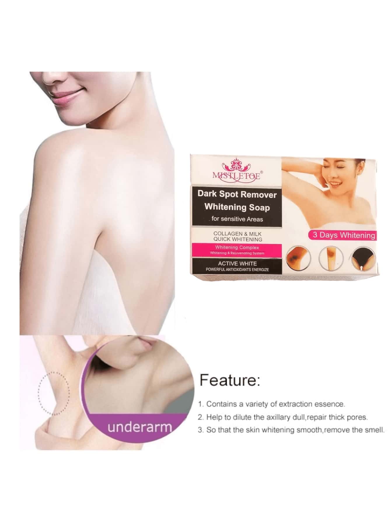 GENESIS MX Kit 12 Skin Lightening Soaps Whitening Armpits Knees And Sensitive Areas With