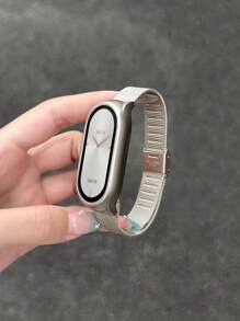 2-In-1 Milan Magnetic Closure Metal Strap & Protective Case Compatible With Xiaomi Mi Band 3/4/5/6/7/8/9, NFC - Starlight Charcoal - View 12