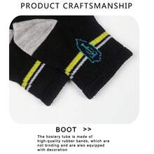 5雙/包男士條紋盾牌標誌透氣半長筒襪子 - 彩色 - 查看 9