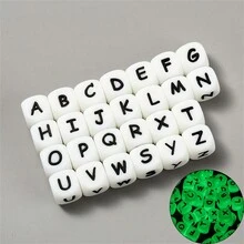 52 顆 12 毫米發光矽膠字母 Diy 鑰匙圈字母珠 - 彩色 - 查看 5