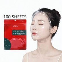 KEMELO 100 piezas Mascarilla facial desechable PE de plástico ultra delgado para hidratante & cierre agua - transparente - Ver 2