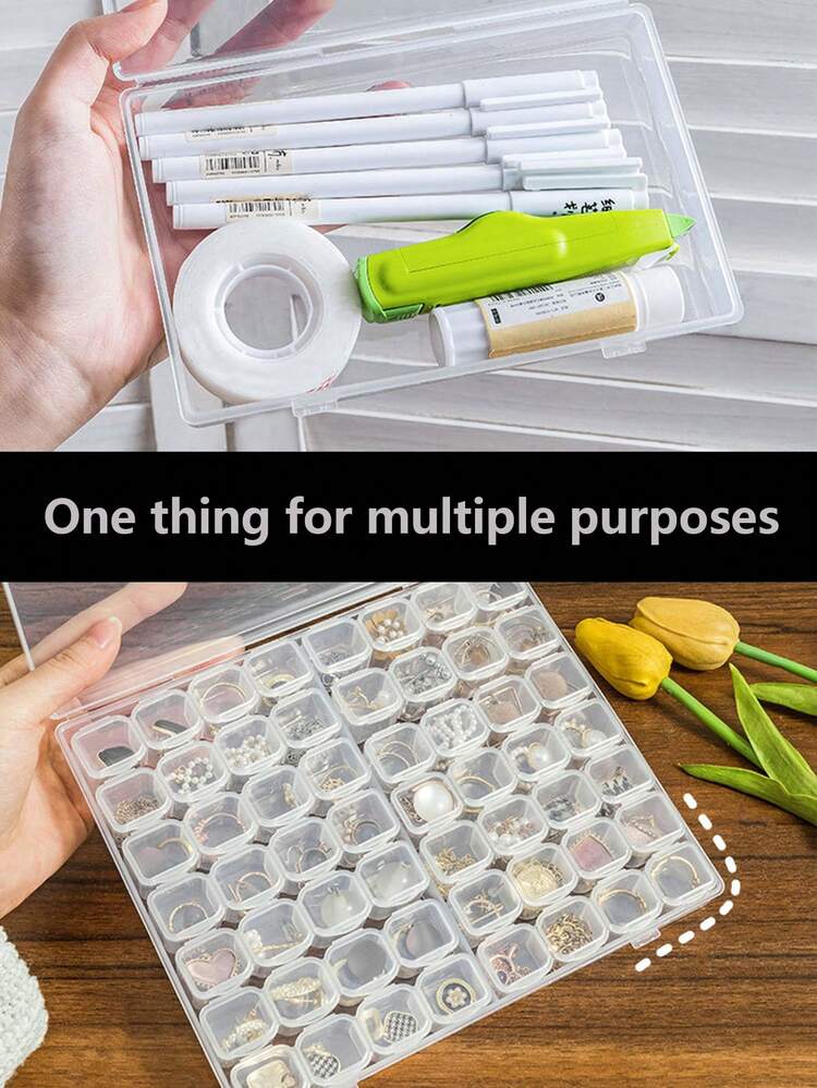 Scatola Portaoggetti In Plastica Con 32 Scomparti: Organizer Trasparente Per Piccoli Oggetti - 4