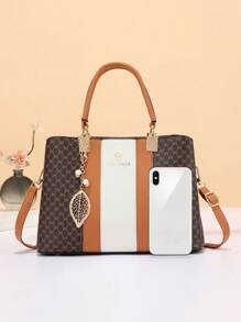 優雅的手提袋,經典的肩背袋,時尚的手提包,是送給女士、上班族和白領工人的完美母親節禮物 - 棕色 - 查看 4