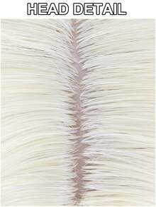 女士假发非常适合日常派对佩戴，40 英寸金色中分式超长直发假发，无蕾丝假发，高密度廉价假发，合成无胶耐热纤维假发，学校万圣节感恩节圣诞节服装配饰和 1 件假发帽 - 金色 - 查看 9