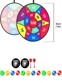 1 套粘球飞镖投掷游戏，带吸盘目标，室内互动运动玩具 - 彩色 - 查看 3