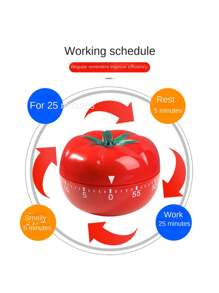 1入組番茄造型廚房計時器,適用於烘焙、鬧鐘提醒 - 紅色 - 查看 4