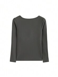 女士秋冬厚保暖胸墊上衣,磨毛面料,修身高領長袖內衣