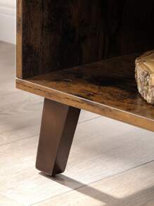 VASAGLE Mueble de TV con 2 Puertas, Soporte para TV con estantes Ajustables, Longitud 140 cm, para televisores de 65 Pulgadas, salón, Comedor, Dormitorio, marrón, rústico - Óxido marrón - Ver 6