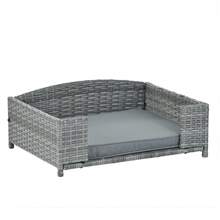 Dog Bed, Pet Bed, Pet Enclosures, Pet Outdoor Furniture, Pet Patio Furniture, Seasonal PE Wicker Pet Furniture, Dog Bed With Cushion - 淺灰色 - 查看 2