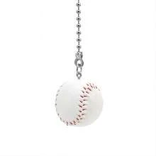 2pcs/set 12 Inch Baseball and Football Extender Ornaments Pendant Fan Pulls Set for Ceiling Light Lamp Fan Chain - White - View 3