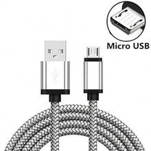 1PC nylon braided fast charger cable android phone fast charging data cable - White - View 6