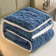 1pc Comforter Duvet- Tufted Fleece Comforter Down Alternative  filling Sherpa fleece Comforter with Corner Tabs Soft Breathable Bed Comforter Machine Washable Blue - Dusty Blue - View 4
