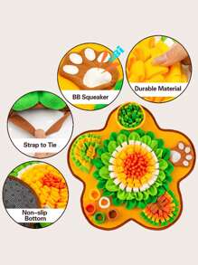 1入組花形慢餵食寵物搜尋毯,貓狗互動益智玩具,尺寸60*60cm - 彩色 - 查看 2