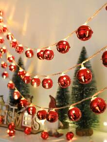 1pc 10 Led 2m Red Bell Shaped Decorative String Light For Yard, Home, Party, Holiday, Wedding, Pathway, Birthday, Village, Festival, Seasons Decorations - Yellow - View 4