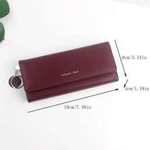 女性長款韓式手拿錢包,帶個性吊墜,多功能新鮮風格,適用於學生 - 粉色 - 查看 2