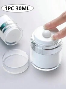 全新1 件30 毫升真空幫浦罐，可再填充空真空幫浦罐真空下推式保濕幫浦分配器，適用於精華液、護膚霜、精華液、防漏便攜式旅行容器，空真空幫浦罐可再填充霜罐真空瓶擠壓乳液罐便攜式尺寸容器，適用於乳霜和乳液乳液化妝品容器旅行膏霜容器旅行存放化妝乳液浴室旅行露營大學宿舍戶外健行商務家用 - 白色 - 查看 1