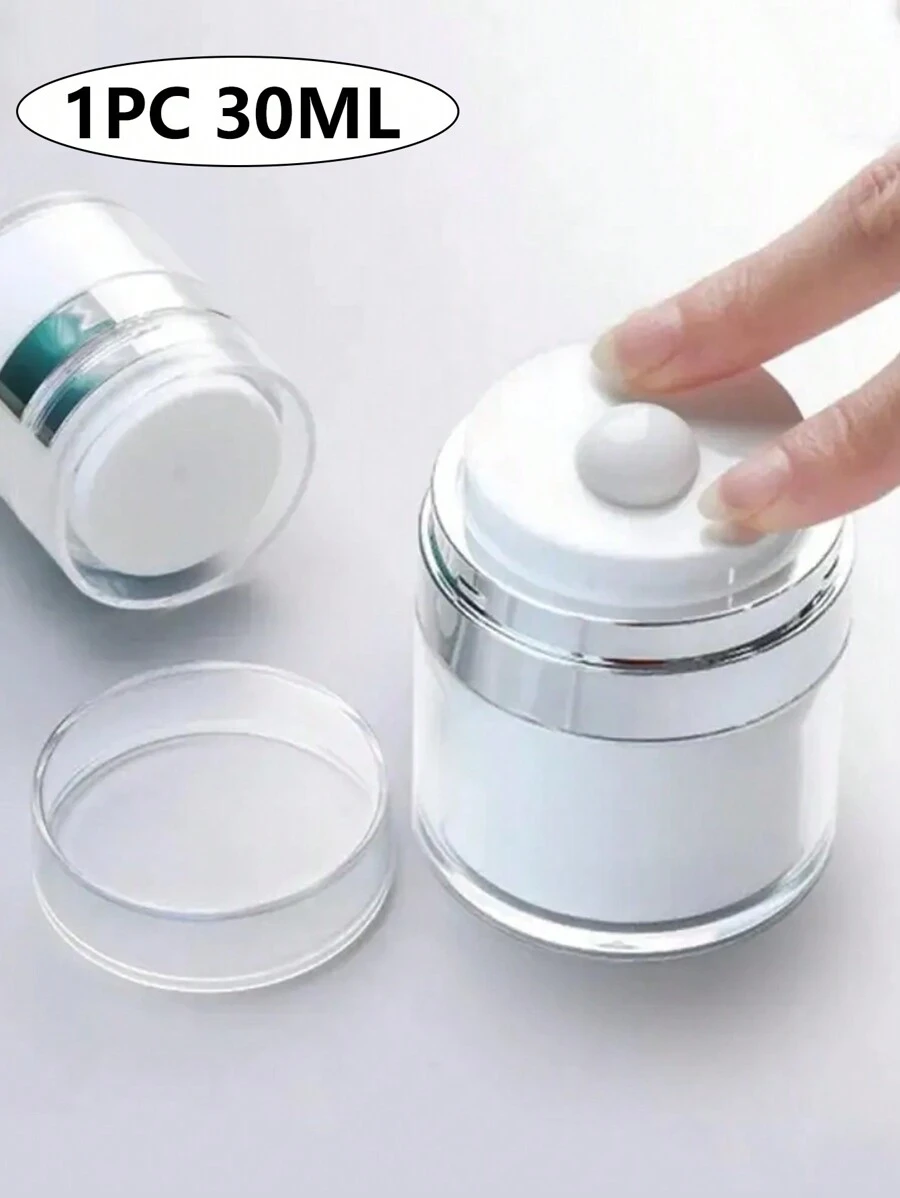 全新1 件30 毫升真空幫浦罐，可再填充空真空幫浦罐真空下推式保濕幫浦分配器，適用於精華液、護膚霜、精華液、防漏便攜式旅行容器，空真空幫浦罐可再填充霜罐真空瓶擠壓乳液罐便攜式尺寸容器，適用於乳霜和乳液乳液化妝品容器旅行膏霜容器旅行存放化妝乳液浴室旅行露營大學宿舍戶外健行商務家用 - 白色 - 查看 1