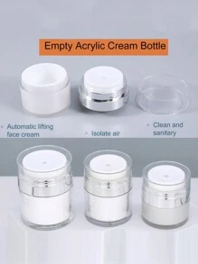 全新1 件30 毫升真空幫浦罐，可再填充空真空幫浦罐真空下推式保濕幫浦分配器，適用於精華液、護膚霜、精華液、防漏便攜式旅行容器，空真空幫浦罐可再填充霜罐真空瓶擠壓乳液罐便攜式尺寸容器，適用於乳霜和乳液乳液化妝品容器旅行膏霜容器旅行存放化妝乳液浴室旅行露營大學宿舍戶外健行商務家用 - 白色 - 查看 8