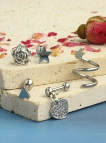 5 Stücke Edelstahl Ohrringe Für Frauen Männer OhrOhrstecker 16g Knorpel Ohrringe Cz Klein Tragus Piercing Körperschmuck Daith Ohrringe