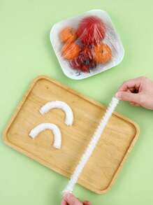 50 bolsas de Cubierta para alimentos desechables para proteger la comida de la cocina, frutas y polvo para tazones, copas, tapas y bolsas de plástico elásticas y reutilizables para almacenamiento y sobras de alimentos. Bolsa de almuerzo aislada para picnic, viaje, escuela, trabajo, camping y oficina para mujeres, hombres, estudiantes y como esencial para viajar, estudiantes universitarios y para organizar, multifuncional. - transparente - Ver 7