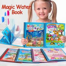 Magisches Wassermalb­uch Spielzeug mit verschiedene Th­emen, wiederverwendbares Malbuch mit Wass­erfarben, Frühförderungs­spielzeug für Schule, Schulbedarf