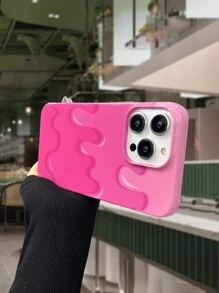 1 PC Full Màn Hình Mực Bóng Vỏ Điện Thoại Nhựa Dẻo Tương Thích Với IPhone - Hồng - Xem 4