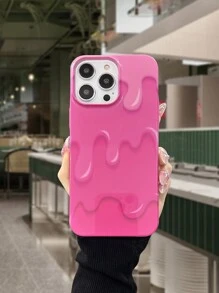 1 PC Full Màn Hình Mực Bóng Vỏ Điện Thoại Nhựa Dẻo Tương Thích Với IPhone - Hồng - Xem 2