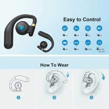 DOSS Open Ear Headphones, Bluetooth 5.3 Wireless Headphones with Digital Display Charging Case 30 Hours Playtime, Rotatable Ear Hooks, Maximized Comfort and Secure Fit Open Ear Earbuds for Workout, Walking - 黑色 - 查看 11
