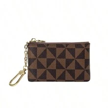 Fashion Coin Purse, Versatile Zipper Faux Leather Storage Bag For Credit Card & Lipstick - Coffee Brown - View 7