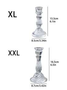 1pc Clear Candle Holder - Clear - View 12