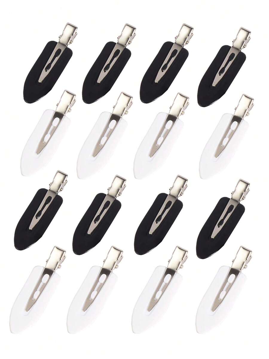 16pcs Simple & Fashionable Unbreakable Hair Clips (Alligator Hair Clips) For Women's Hair Pins, Suitable For Parties & Daily Wear & Shopping & Gifts For Girls/Girlfriends/Female/New Year Casual Claw Clips Hair Claws Hair Barrettes, School Stuff, College, Hair Accessories, Head Accessories - Black and White - View 1