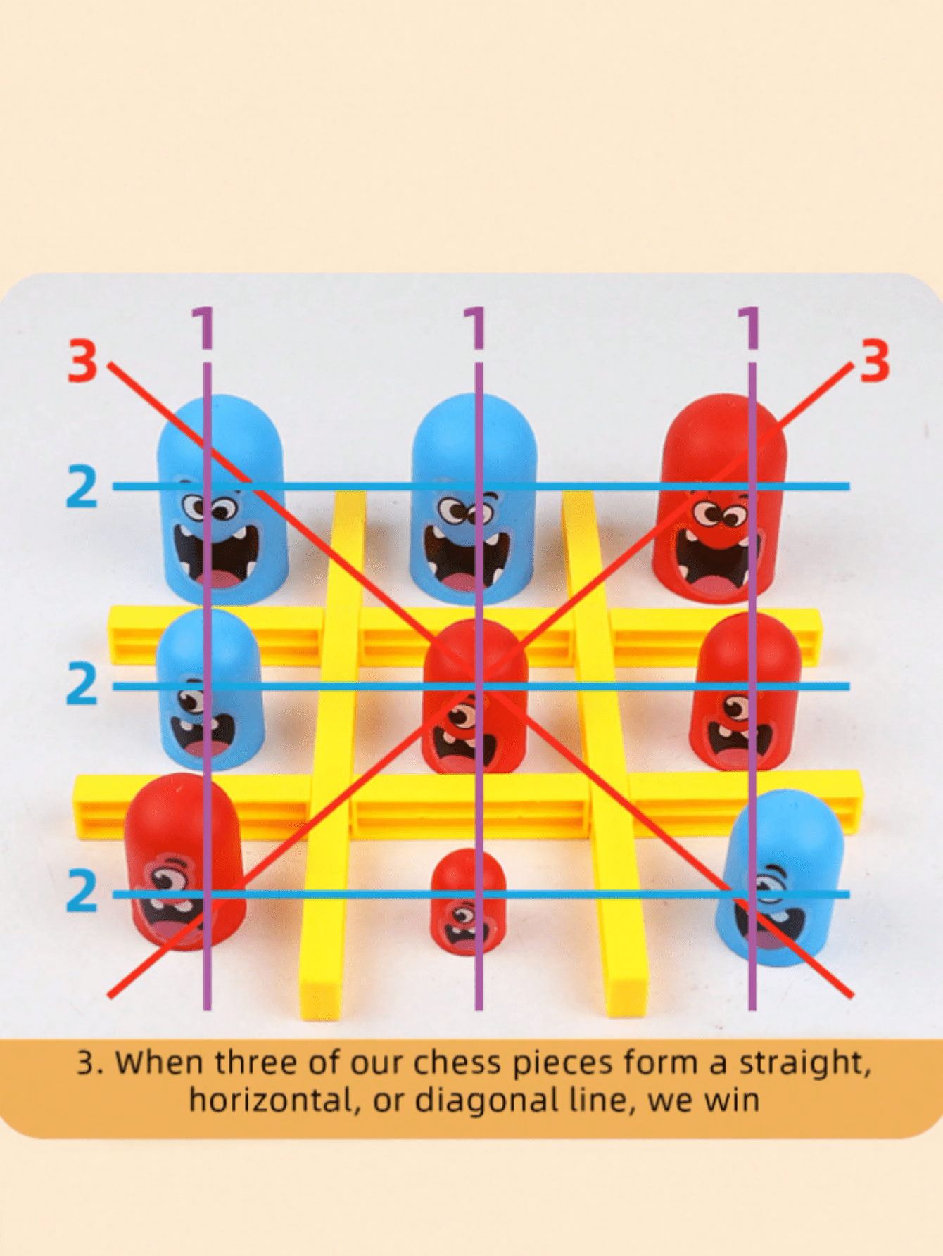 Nesting Doll & Tic Tac Toe Game Toy, Family Interactive Table Game For