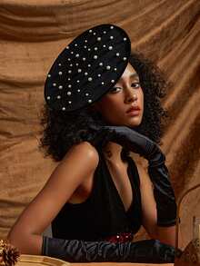 華麗頭飾帽,鴨舌酒會茶會頭箍,復古肯塔基德比華麗頭飾,星空主題帽子 - 黑色 - 查看 6