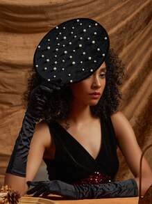 華麗頭飾帽,鴨舌酒會茶會頭箍,復古肯塔基德比華麗頭飾,星空主題帽子 - 黑色 - 查看 2