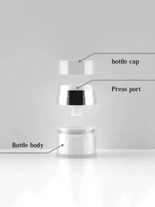 全新1 件30 毫升真空幫浦罐，可再填充空真空幫浦罐真空下推式保濕幫浦分配器，適用於精華液、護膚霜、精華液、防漏便攜式旅行容器，空真空幫浦罐可再填充霜罐真空瓶擠壓乳液罐便攜式尺寸容器，適用於乳霜和乳液乳液化妝品容器旅行膏霜容器旅行存放化妝乳液浴室旅行露營大學宿舍戶外健行商務家用 - 白色 - 查看 4