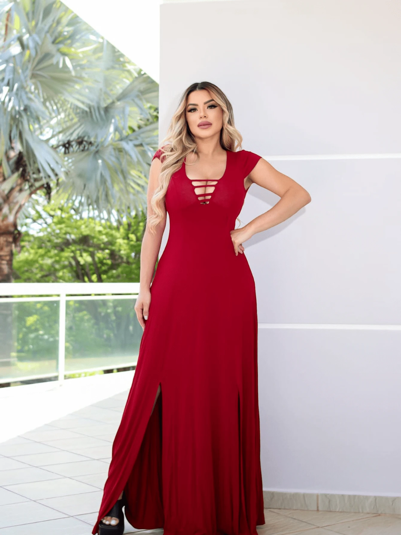 Women Dresses - 紅色 - 查看 1