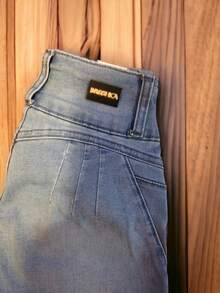 Pantalon jeans de mezclilla estilo skinny stretch sin bolsas traseras para dama mujer ajustado push up cintura alta - Ver 5