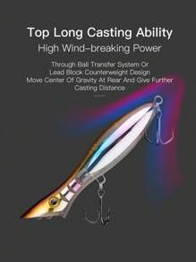 Señuelos de pesca Kingdom SNAKEPOP hundibles y flotantes de 95mm, 115mm y 135mm, cebos de palo duros con reflejo de luz Wobblers para lubina de mar - Plateado - Ver 7