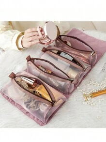 女士旅行化妝包女用網狀化妝盒包美容師盥洗用品化妝口紅包化妝包化妝收納袋化妝收納盥洗包化妝刷收納